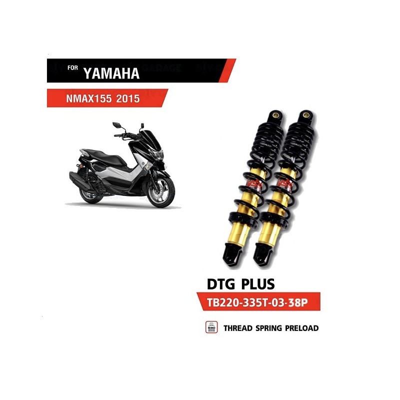Amortisseurs YSS DTG PLUS NOIR YAMAHA NMAX Amortisseurs YSS DTG PLUS NOIR YAMAHA NMAX